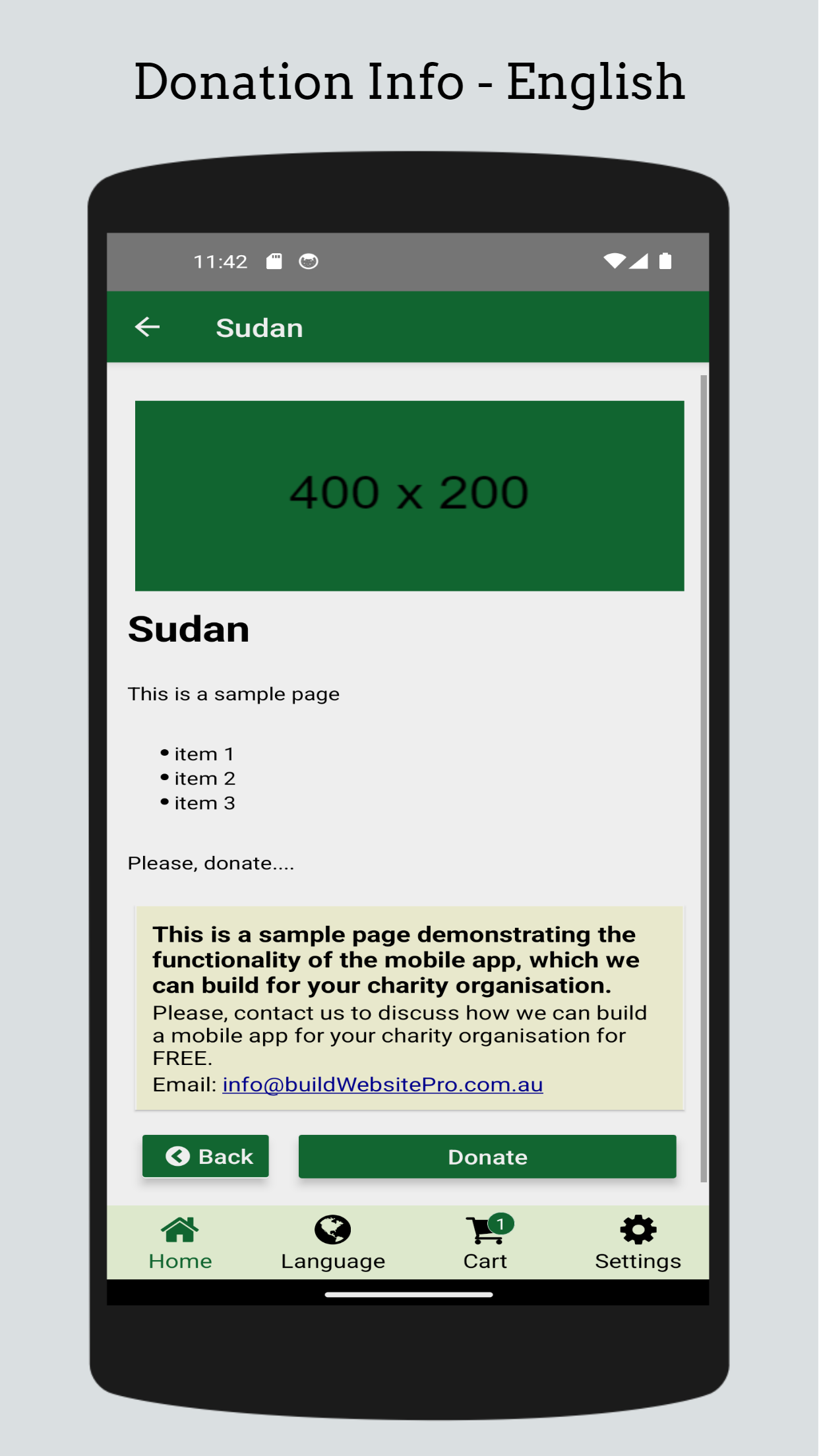 Donation Information - English